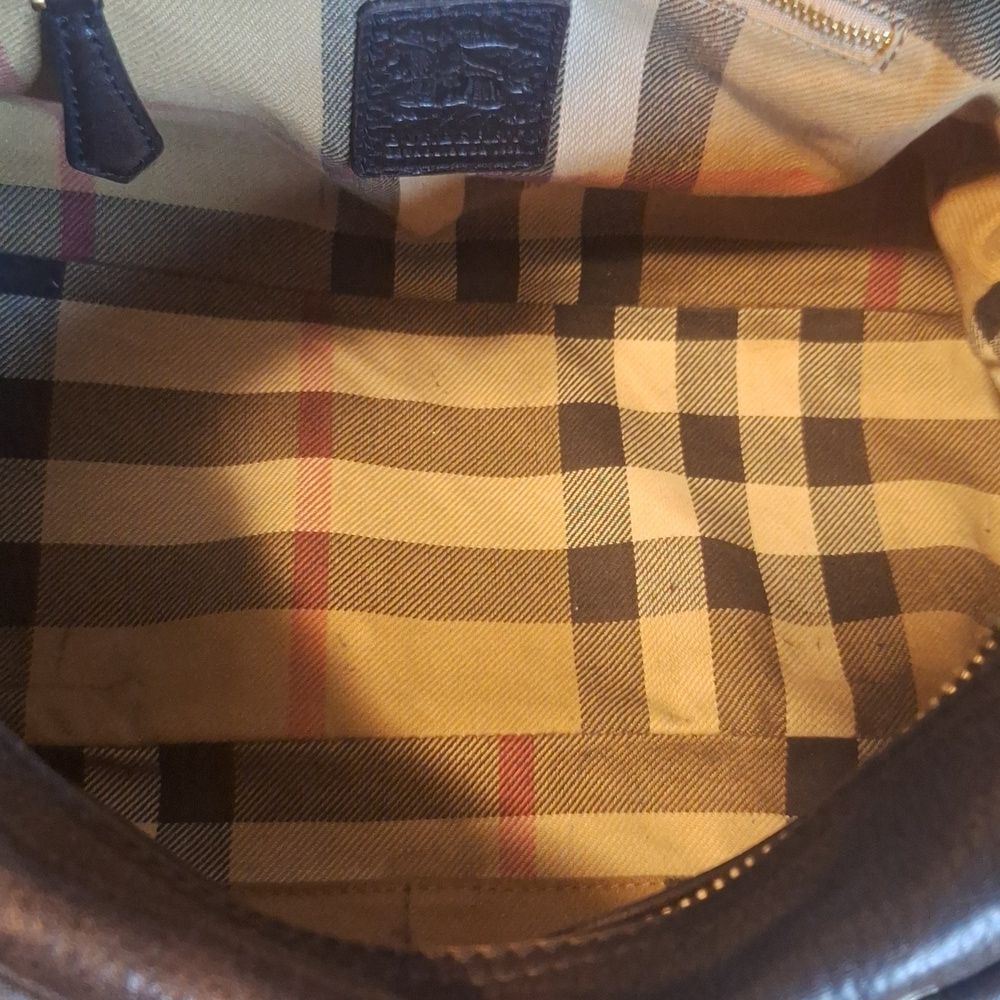 Burberry vintage brown leather satchel handbag - Picture 8 of 10